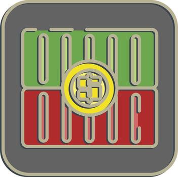 icono envase costos exportar importar elementos. icono en en relieve estilo. vector