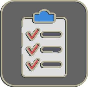 Icon checklist. Export import elements. Icon in embossed style. vector