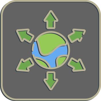 Icon export. Export import elements. Icon in embossed style. vector