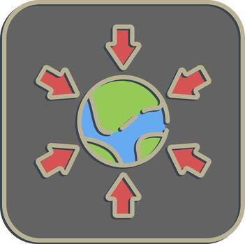 Icon import. Export import elements. Icon in embossed style. vector