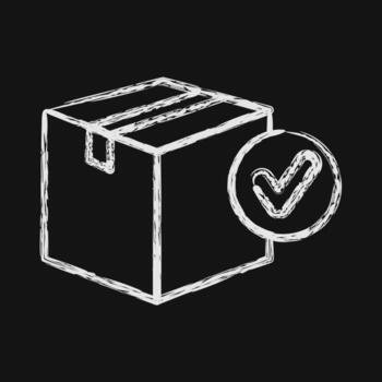 Icon cargo verification. Export import elements. Icon in chalk style. vector