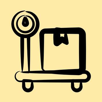 Icon weighting. Export import elements. Icon in hand drawn style. vector