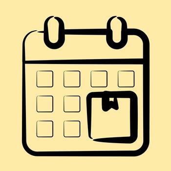 icono entrega cronograma. exportar importar elementos. icono en mano dibujado estilo. vector