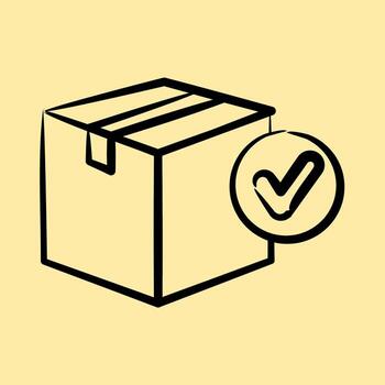 Icon cargo verification. Export import elements. Icon in hand drawn style. vector