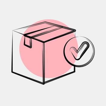 Icon cargo verification. Export import elements. Icon in color spot style. vector