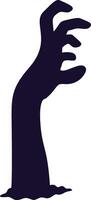 Halloween Zombie Hand Silhouette. Isolated on White Background. vector
