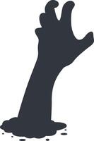 silueta de de miedo Víspera de Todos los Santos zombi mano. diseño elemento para Víspera de Todos los Santos vector