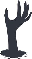 Silhouette of Scary Halloween Zombie Hand. Halloween Decoration. Isolated on White Background. vector