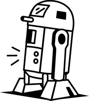 A sketchy style icon showing an exploration robot vector