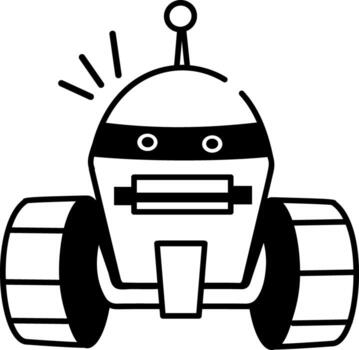 A drawing style icon showing robotics vector
