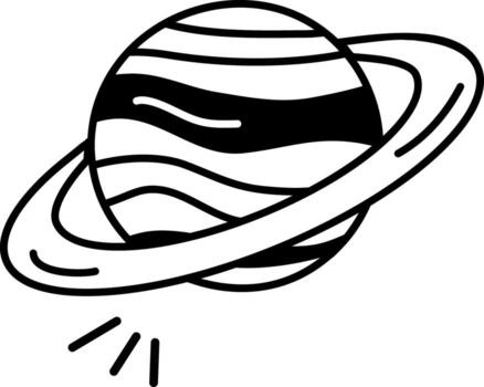 A hand drawn style icon showing a space planet vector