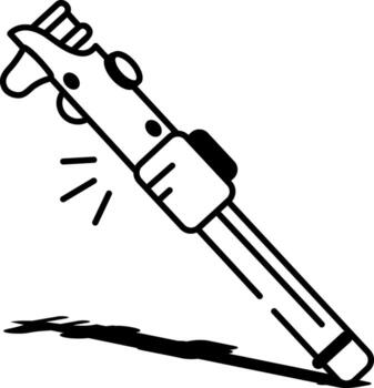 A drawing style icon showing a detecting tool vector