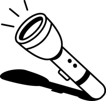 un mano dibujado estilo icono demostración un antorcha ligero vector