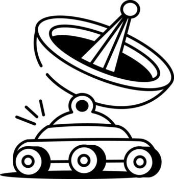 A doodle style icon showing a space vehicle vector