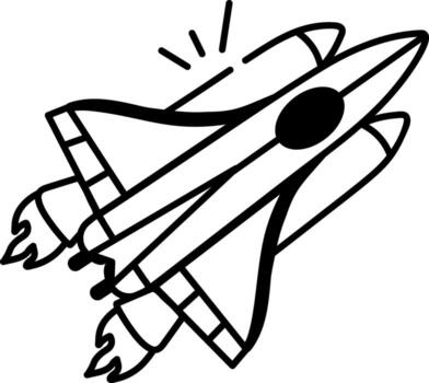 A sketchy style icon showing a space shuttle vector