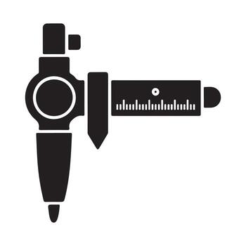 Compact micrometer tool solid device icon vector