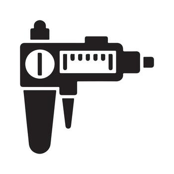 Micrometer precision measuring solid tool icon vector