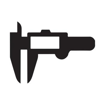 Precision digital caliper solid tool design vector