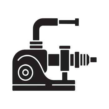 Solid pipe threading machine tool icon vector