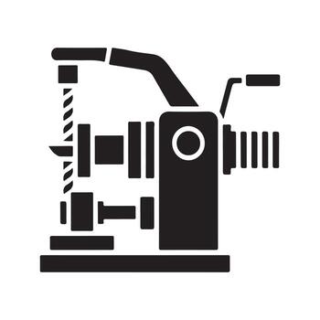 Compact pipe threading machine solid icon vector