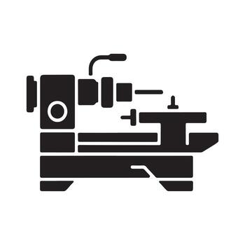 Durable lathe machine solid workshop design vector