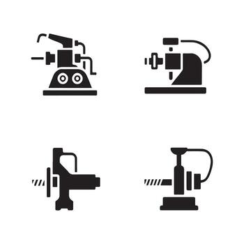 Pipe threading machine solid equipment pack vector
