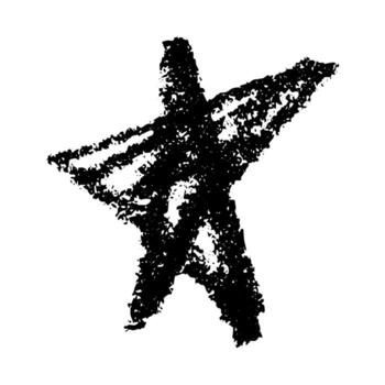 brush abstract Simple hand drawn star illustration Cute scribble doodle clipart Single element for print, web, design, decor vector