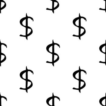 simple print Seamless pattern with dollar currency symbol for decorative print, wrapping paper, greeting cards, wallpaper and fabric vector