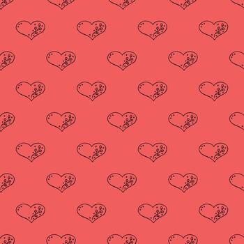 simple print Seamless pattern with hand drawn heart doodle for decorative print, wrapping paper, greeting cards and fabric vector