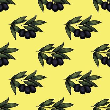 simple print Seamless pattern with olive branches for decorative print, wrapping paper, greeting cards, wallpaper and fabric vector
