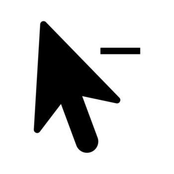 Minus sign cursor for digital interface editable symbols vector