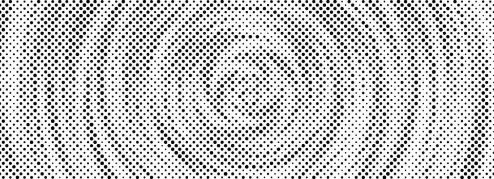 Black halftone concentric circle background. Ripple repeating sound wave ring wallpaper. Dotted radial gradient texture. Rough rasterized backdrop for epicenter, target, radar signal, vibration vector