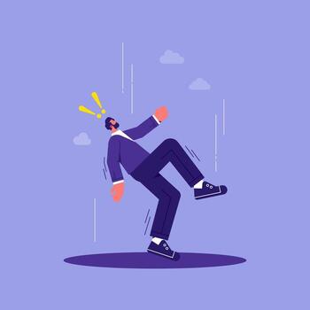 man slipping illustration vector