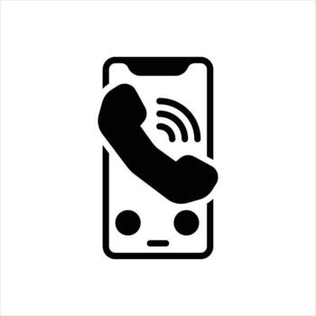Solid icon call-ring vector