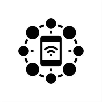 sólido icono interconexión vector