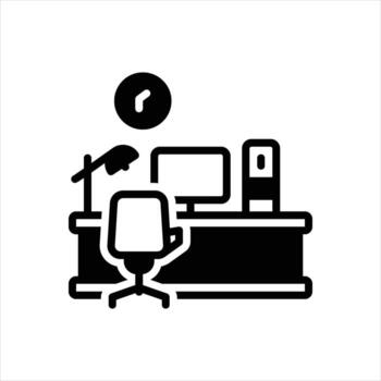 Solid icon desk-light vector