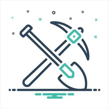 Mix icon mining-tool vector