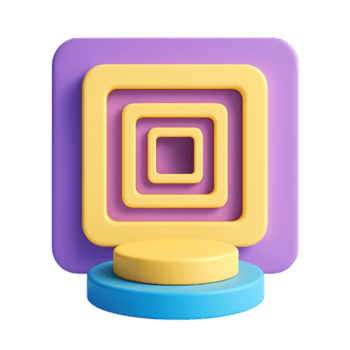 en capas cuadrado formas crear un vistoso monitor pararse, aislado en transparente antecedentes png