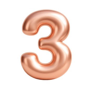uma 3d Renderização do a número três, isolado em transparente fundo png