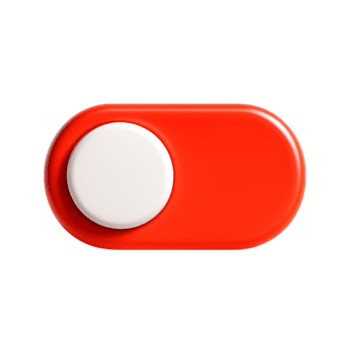 en röd knapp med en vit knapp på den png