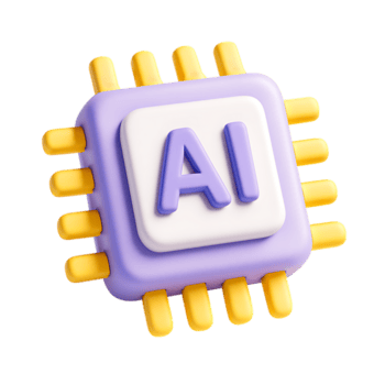 een Purper en geel computer bewerker met de woord ai Aan het png