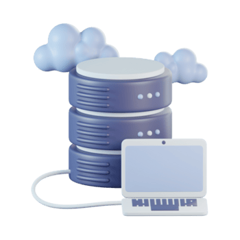 computador portátil com nuvem base de dados 3d ícone png