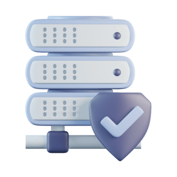 servidor com escudo 3d ícone png