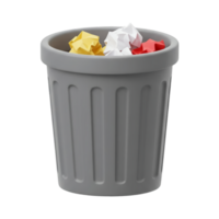 cinzento Lixo pode com amassado papel. png