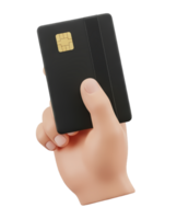 mano Tenere un' nero credito carta. png