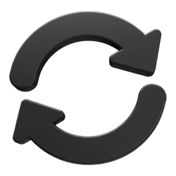 dois Preto Setas; flechas dentro uma circular movimento representando refrescar ou repita. png
