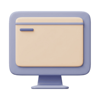 3d render do uma computador monitor com uma em branco tela ideal para exibindo contente. png