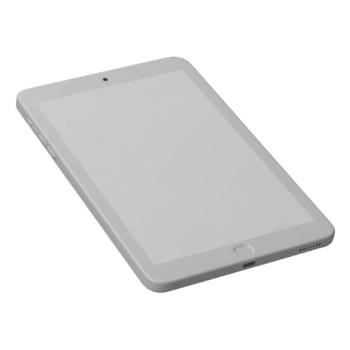 pulcro blanco tableta dispositivo exhibiendo moderno tecnología y digital interfaz para varios aplicaciones png