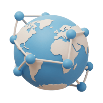 global rede conexão conceito com terra globo e nós. png