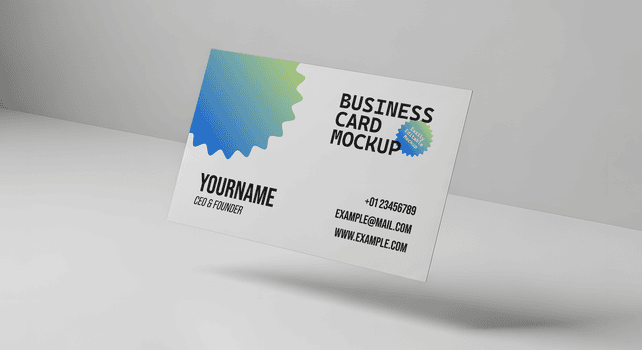 minimo galleggiante attività commerciale carta modello con morbido ombra psd